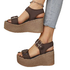 Damen Wedge-Sandalen mit rutschfestem Riemendesign und bequemem Fußbett R&B