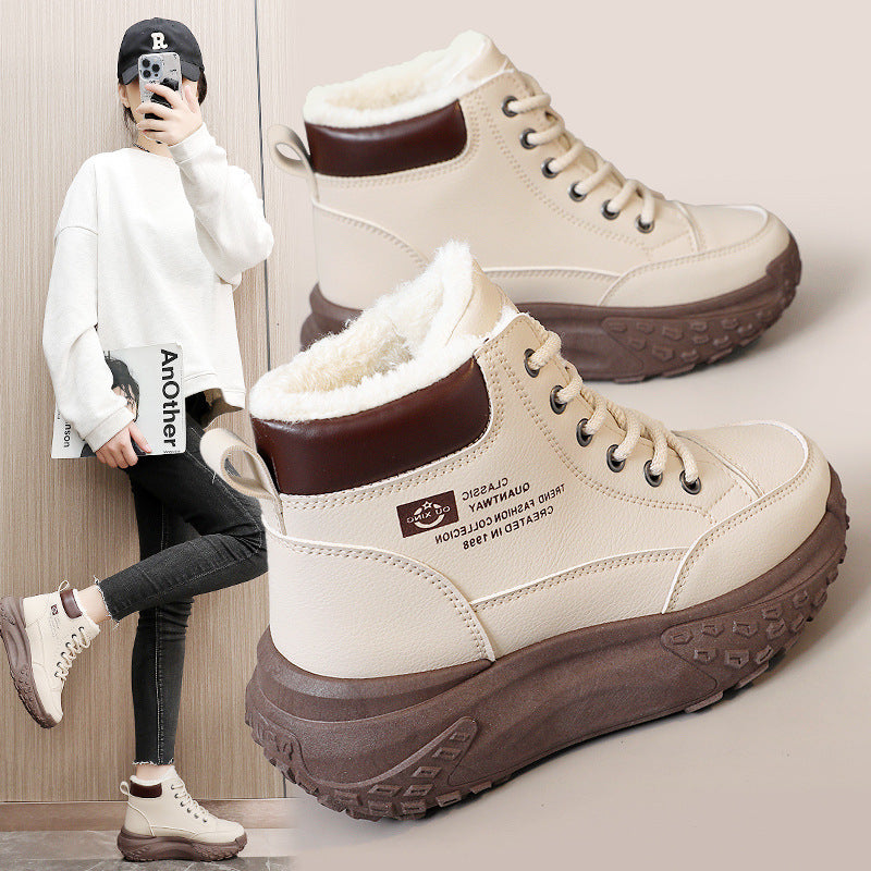 Damen Winterliche High-Top Sneakers mit kuscheligem Innenfutter und robustem Laufprofil R&B