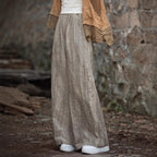 Damen weite Leinenhose mit eleganter Textur R&B