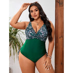 Damen Einteiler Badeanzug mit animalischem Print und figurformendem Design R&B