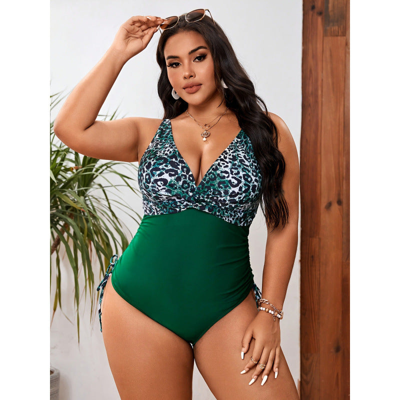 Damen Einteiler Badeanzug mit animalischem Print und figurformendem Design R&B