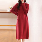 Damen Elegantes Strickkleid mit Rollkragen und Oversized-Schnitt