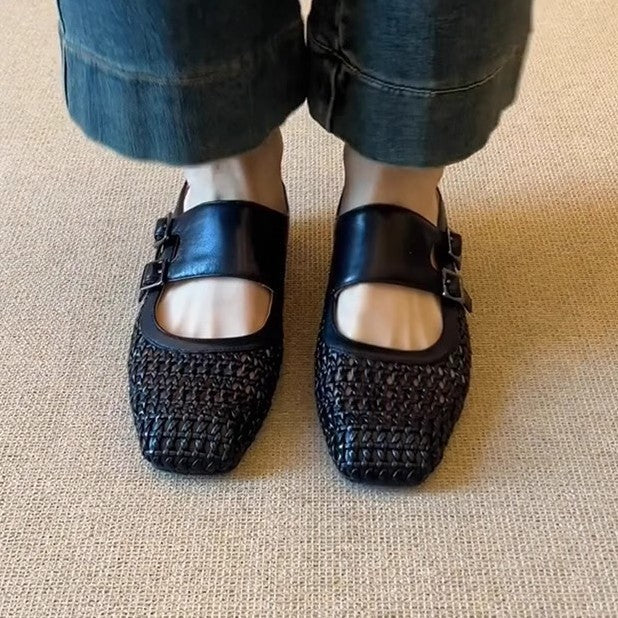 Damen modische Clogs mit dekorativen Schnallen und atmungsaktivem Netzdesign R&B