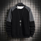 Herren modischer Sweatshirt mit Kontrastärmel Hedi-Mode