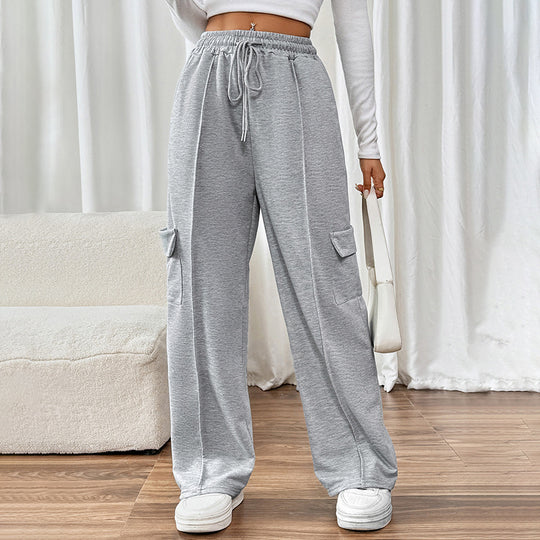 Damen Bequeme Cargo-Hose mit elastischem Bund und seitlichen Taschen R&B
