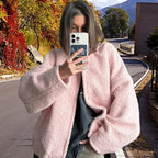 Damen Gemütlicher Teddy-Mantel mit oversized Schnitt R&B