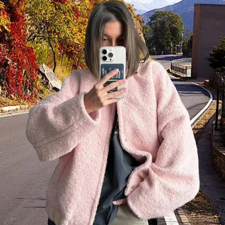 Damen Gemütlicher Teddy-Mantel mit oversized Schnitt R&B