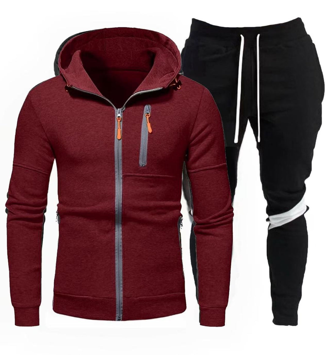 Herren sportliche Kapuzenjacke mit praktischem Reißverschluss und Jogginghose R&B
