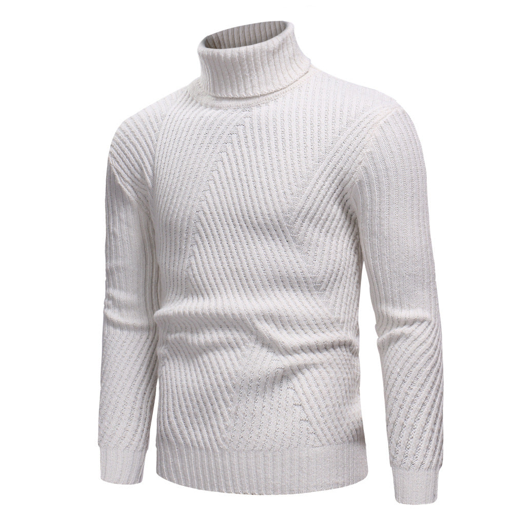 Herren Hochwertiger Rollkragenpullover im strukturierten Design R&B