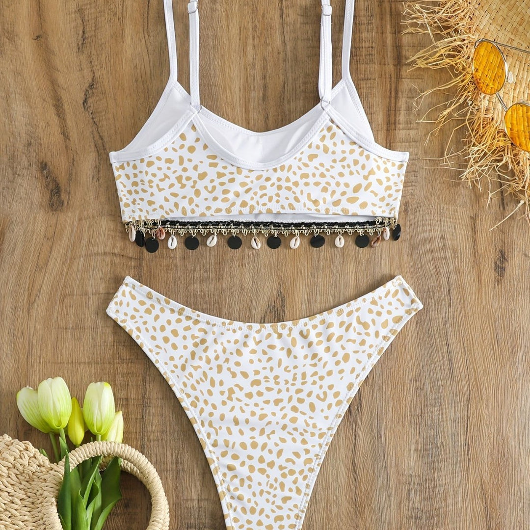 Damen Bikini-Set mit modischem Animal-Print und eleganten Verzierungen R&B