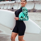 Damen Surfanzug mit langem Arm und floralem Design R&B