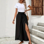 Damen Weit geschnittene Palazzo-Hose mit seitlichen Schlitzen R&B