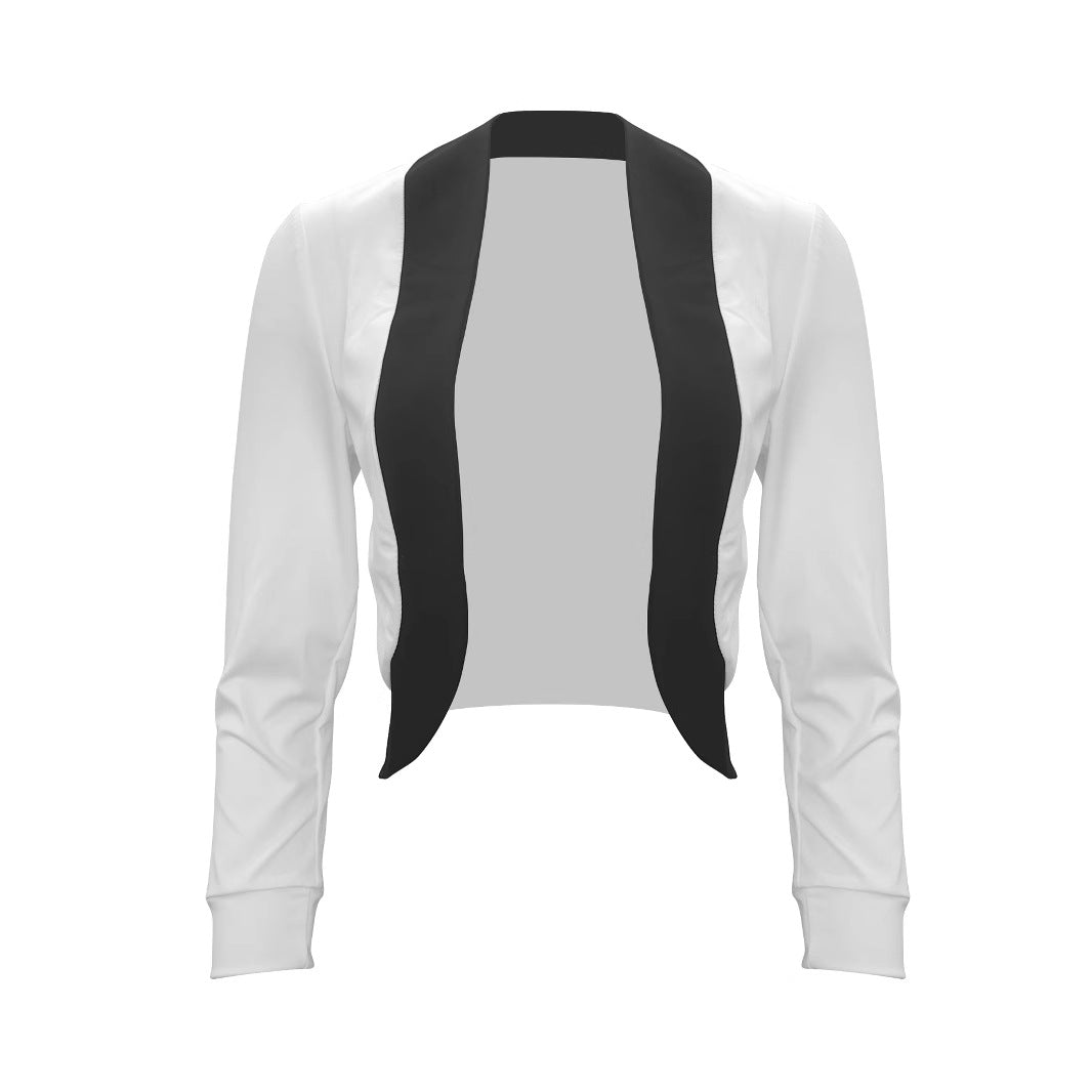 Damen eleganter Blazer mit kontrastierenden Einsätzen R&B