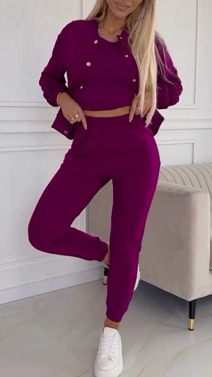 Damen Freizeit-Jogginganzug mit schickem Schnitt und elastischem Bund R&B