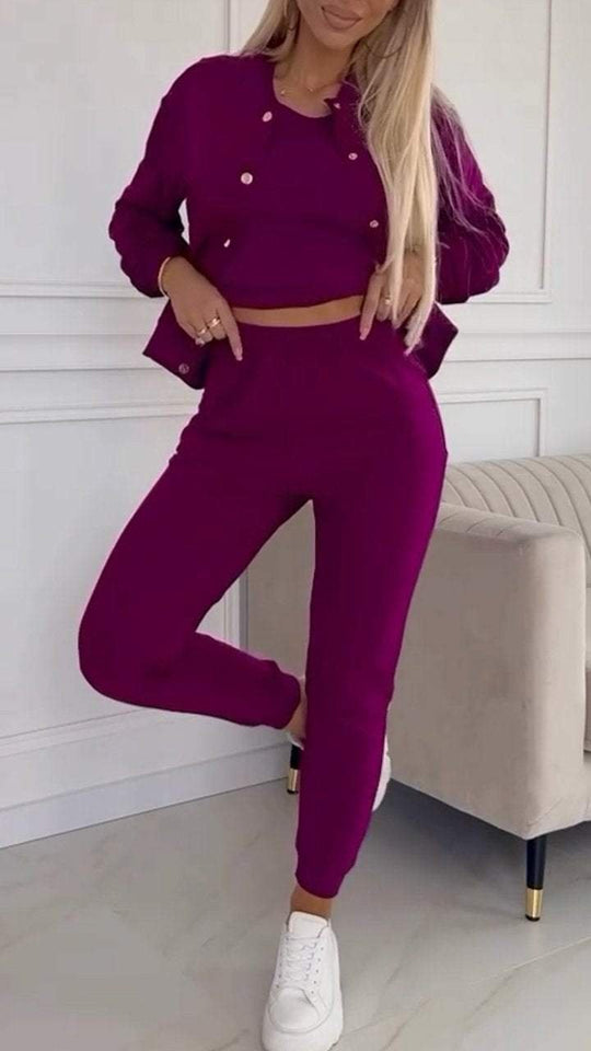 Damen Freizeit-Jogginganzug mit schickem Schnitt und elastischem Bund R&B