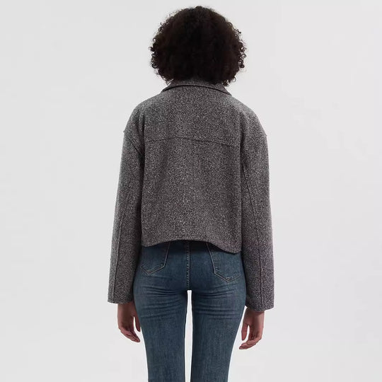 Damen cropped Utility-Jacke mit doppelten Brusttaschen R&B