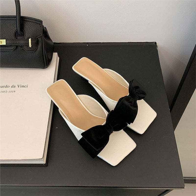 Damen stilvolle Mules mit dekorativem Schleifendetail R&B