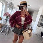 Damen Grobstrickjacke mit lässigem Schnitt und modischem Streifenmuster R&B