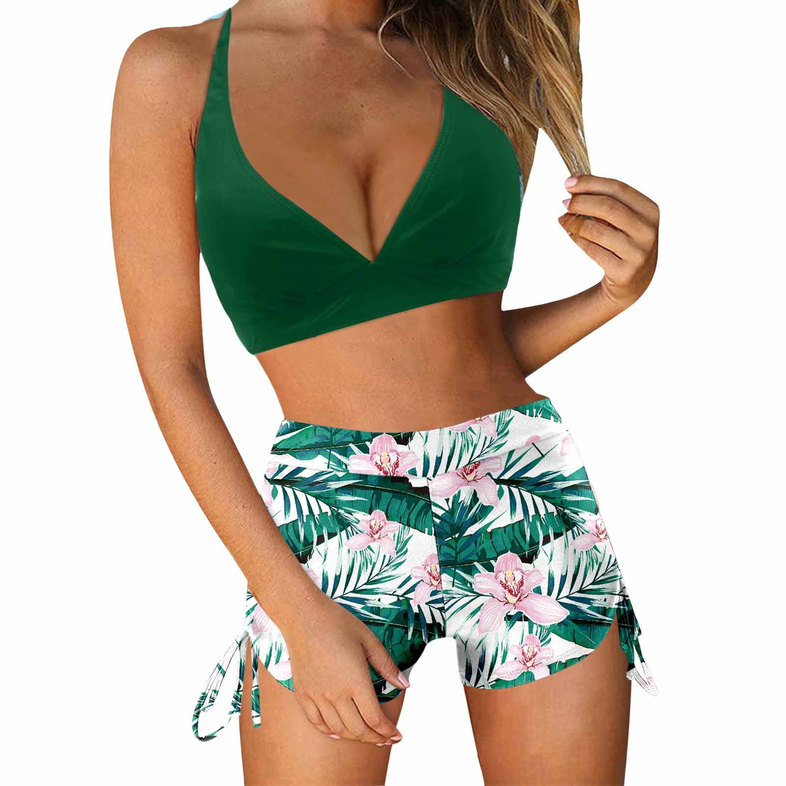 Damen Sportliches Bikini-Set mit modischem Hochbund und SeitenbindR&Bändern R&B