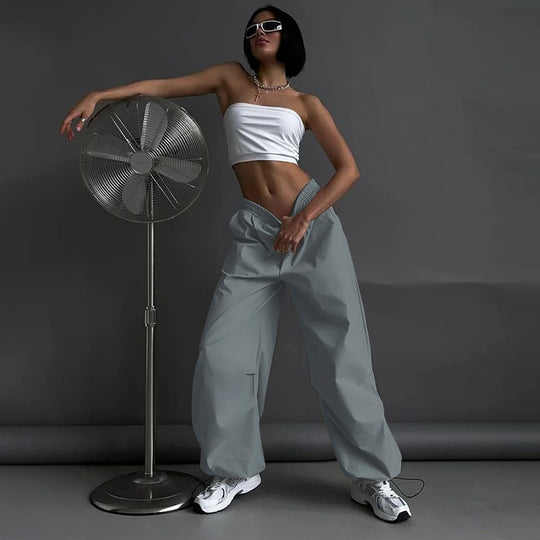 Damen bequeme lässige Hosen mit elastischem Bund R&B