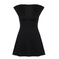 Damen Elegantes Kurzarm-Kleid mit Taillierung und V-Ausschnitt R&B
