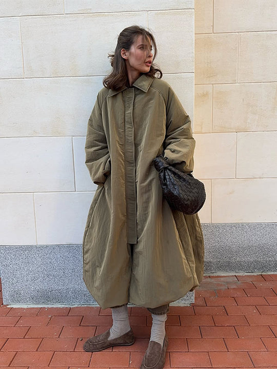 Damen Oversized Steppjacke mit elegantem Schnitt und praktischen Taschen R&B