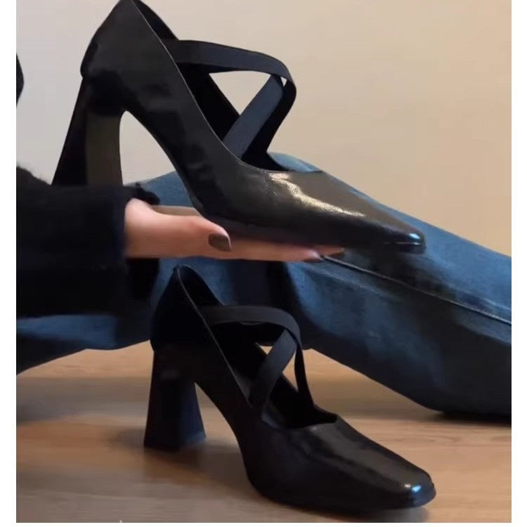 Damen elegante Slingback-Pumps mit modischem Riemendesign und komfortablem Blockabsatz R&B