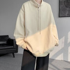 Damen lässiger Pullover mit modernem Stehkragen und Ringelzug