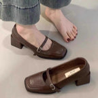 Damen elegante und komfortable Mary Jane Pumps mit modischem Blockabsatz R&B