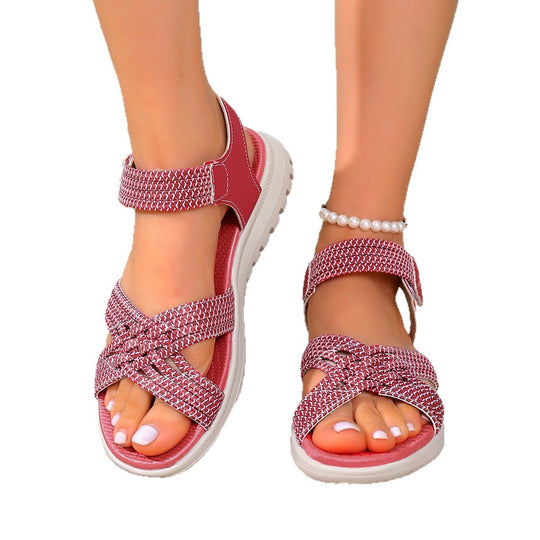 Damen Freizeit-Sandalen mit Fußbett und breiten Riemen R&B