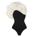 Damen Badeanzug mit voluminösem Rüscheneinsatz R&B