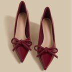 Damen Ballerinas mit spitzer Zehenform und dekorativem Schleifen-Detail