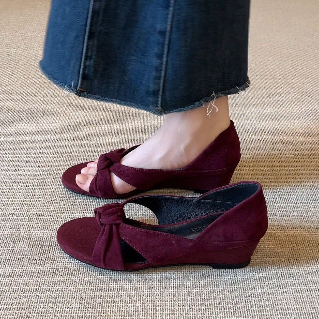 Damen elegante Mokassins mit modischem Knoten-Detail
