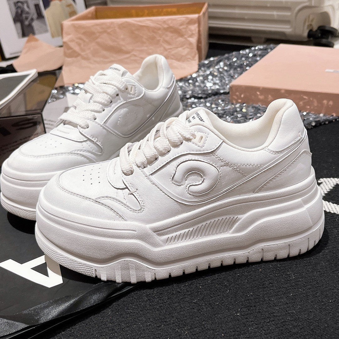Damen modische Chunky Sneakers mit hohem Plateau und atmungsaktiver Obermaterialstruktur R&B