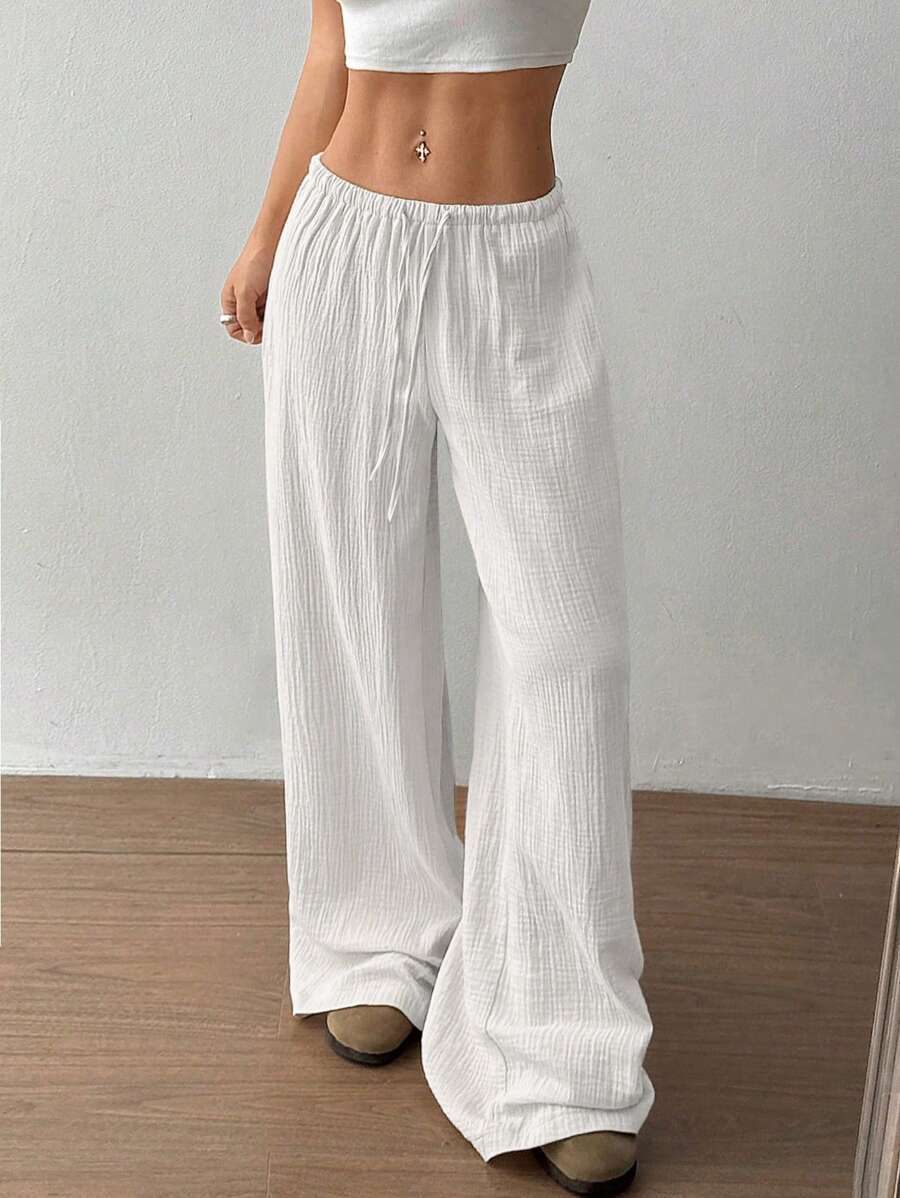 Damen Weite Sommerhose mit elastischem Bund und lockerem Schnitt R&B