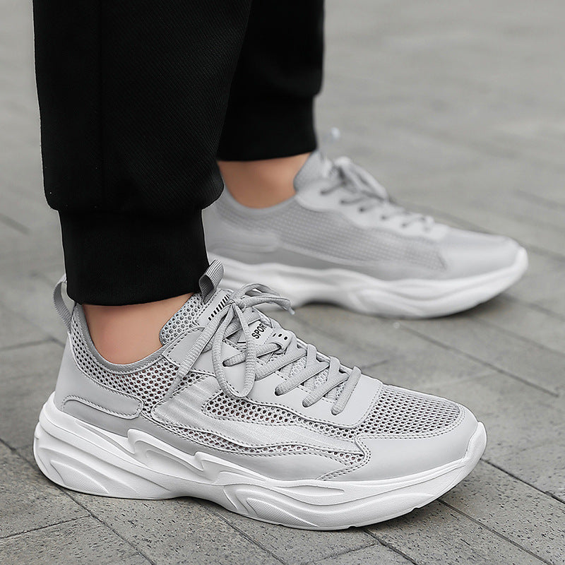 Herren nan skulpturaler Freizeit-Sneaker mit geformter Dämpfungssohle und atmungsaktiver NetzgewR&Be-Lederkombination R&B