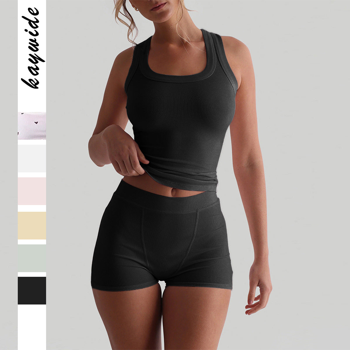 Damen Sportliches Tanktop und Shorts Set R&B