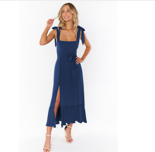 Damen Sommerliches Maxikleid mit eleganter Schleifenverzierung R&B
