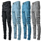 Herren Cargo Jeans im lässigen Design mit strukturierten Taschen R&B