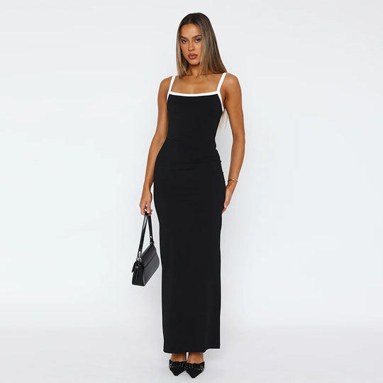 Damen Langärmliges Maxikleid mit elegantem Ausschnitt und figurbetonendem Schnitt R&B