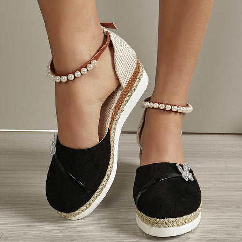 Damen Espadrilles mit funkelnden Schmetterlingsapplikationen R&B