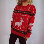Damen Weihnachtspullover mit festlichem Rentier-Motiv und bequemer Passform R&B