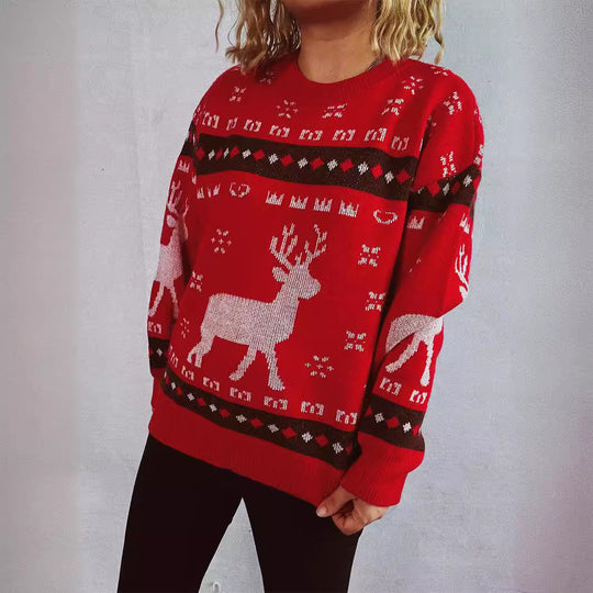 Damen Weihnachtspullover mit festlichem Rentier-Motiv und bequemer Passform R&B