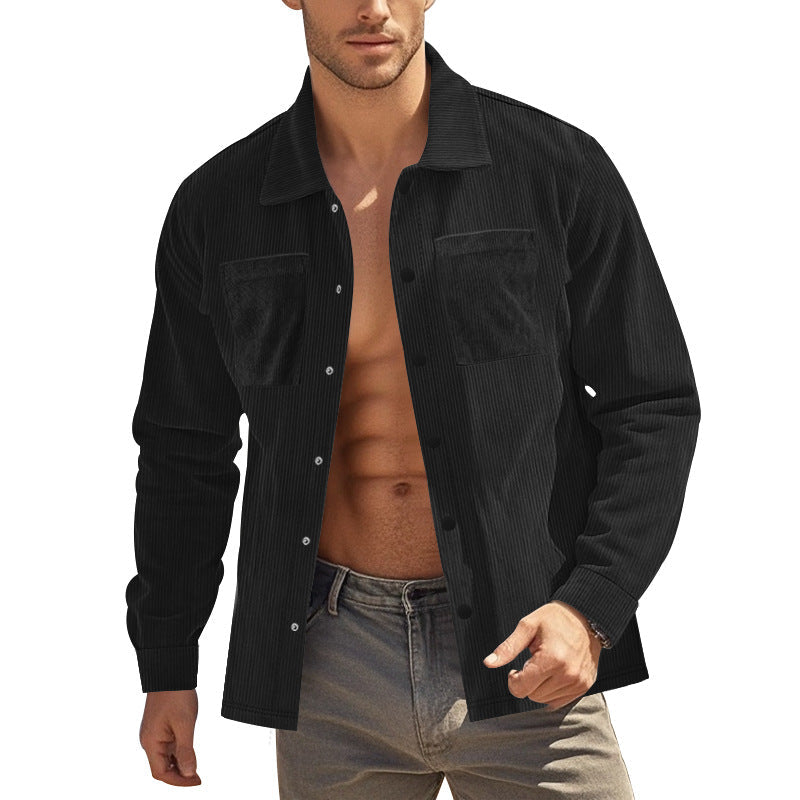 Herren Cordhemd mit praktischen Brusttaschen und modischem Schnitt R&B