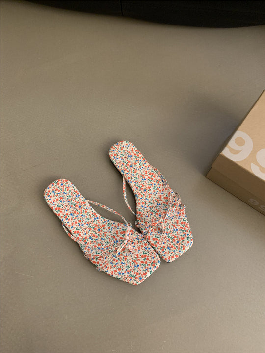 Damen Stylische Riemchen-Sandalen mit quadratischer Zehenpartie und feinem Bindedesign R&B