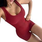 Damen Sportlicher Kurzoverall mit Rippenstruktur R&B
