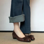 Damen Ballerinas mit dekorativer Schleifenapplikation und elegantem Absatz R&B