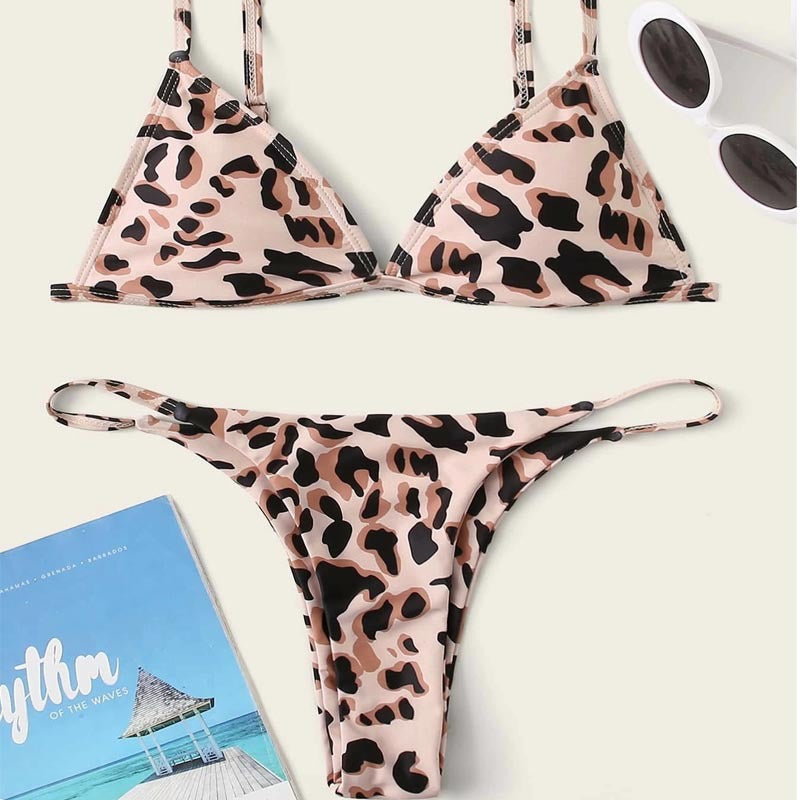 Damen Triangel-Bikini mit aufregendem Leoparden-Design R&B