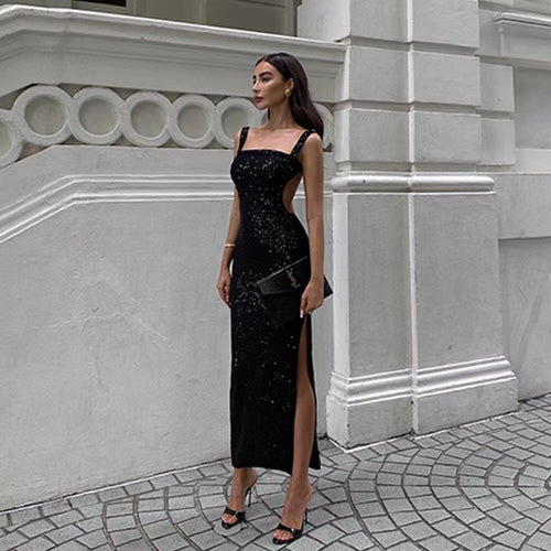 Damen Glamouröses Paillettenkleid mit schmalem Schnitt und verführerischem Design R&B