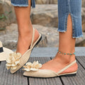 Damen elegante Slipper mit dekorativen Blumenapplikationen R&B